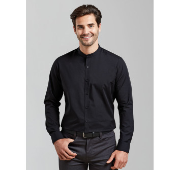 Banded Collar 'Grandad' Long Sleeve Shirt