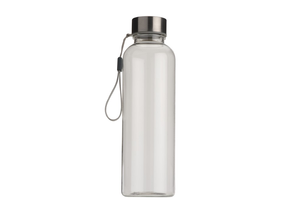 Borraccia in tritan trasparente con tappo in metallo (500ml). bpa free