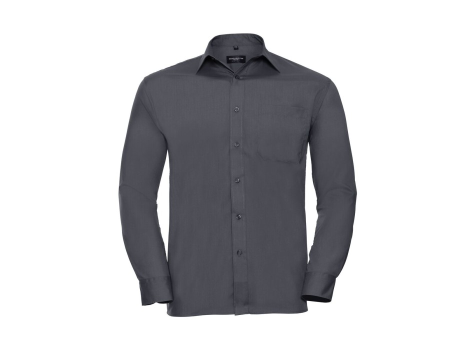 Men's Long Sleeve PolyCotton Poplin Shirt