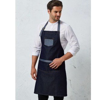 Domain Contrast Denim Bib Apron