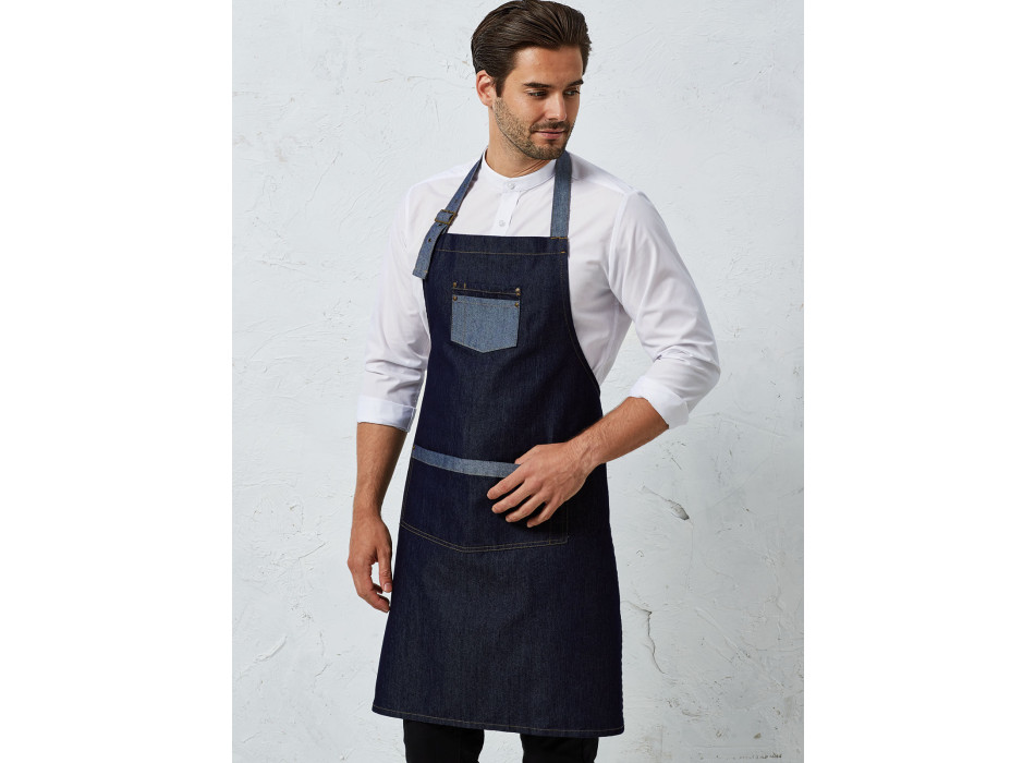 Domain Contrast Denim Bib Apron