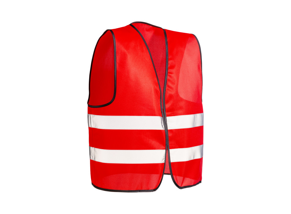 Gilet promozionale in poliestere con nastro riflettente e chiusura con velcro