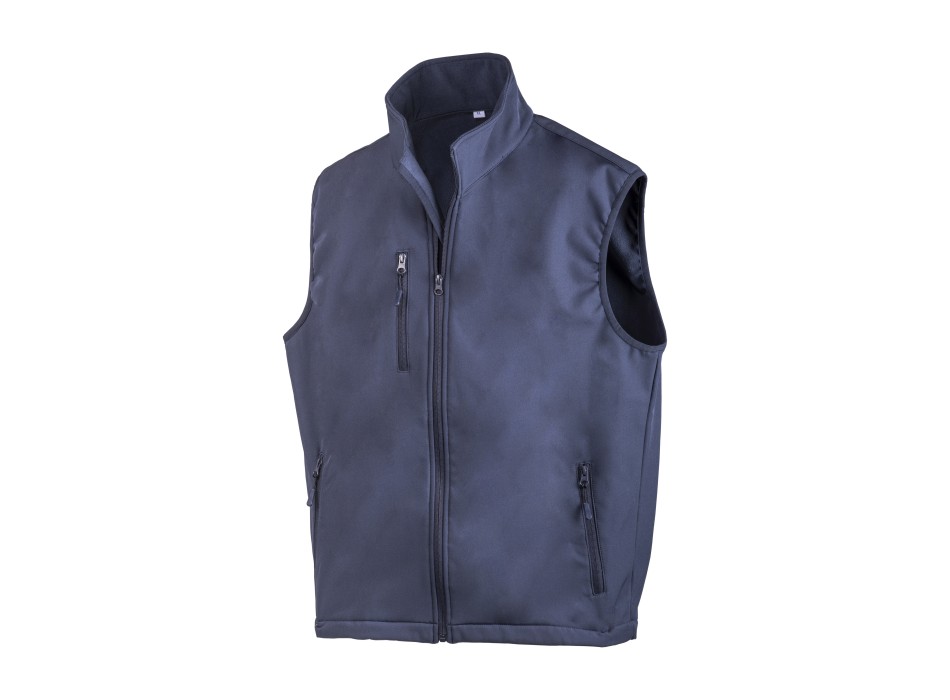 Gilet softshell con inteno  in polar, due tasche laterali e una tasca sul petto