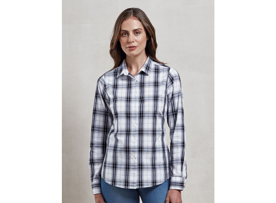 Ladies' LSL 'Ginmill' Check Cotton Bar Shirt