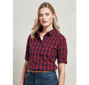 Ladies' LSL 'Mulligan' Check Cotton Bar Shirt     t