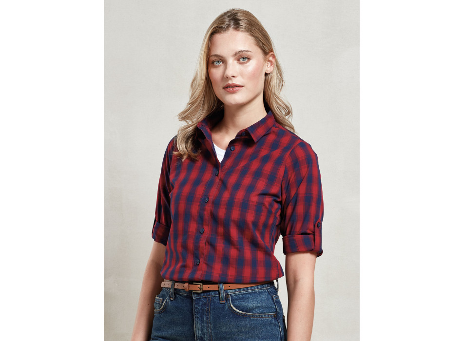 Ladies' LSL 'Mulligan' Check Cotton Bar Shirt     t