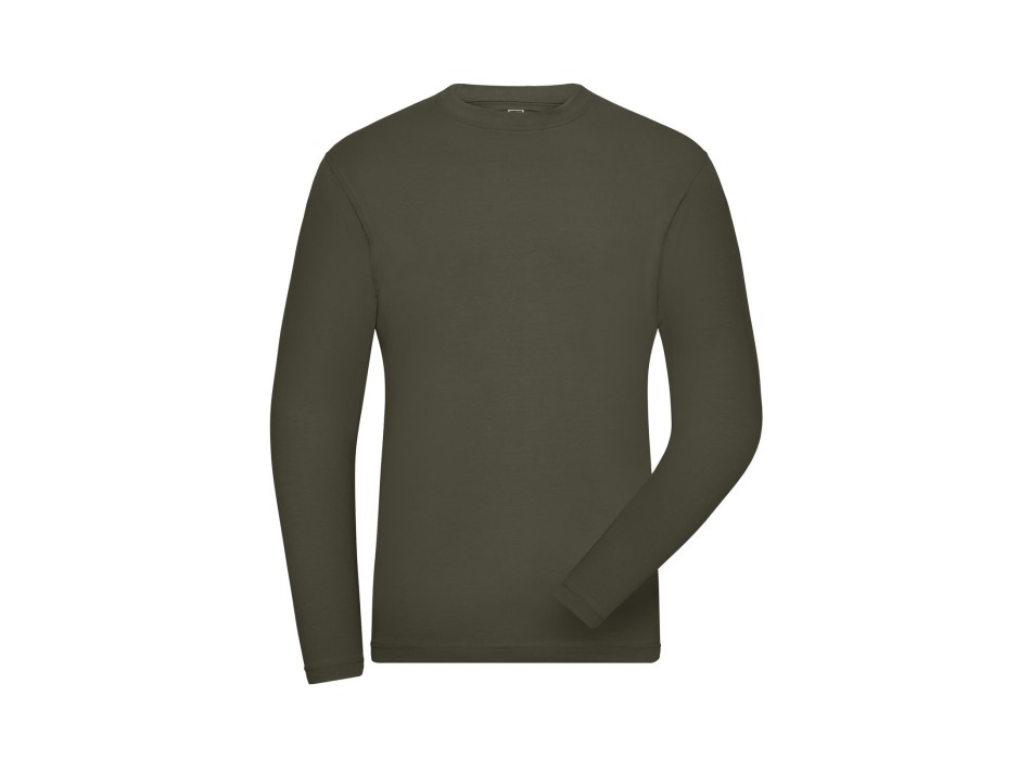 Men's Bio Stretch-Longsleeve Work - Solid