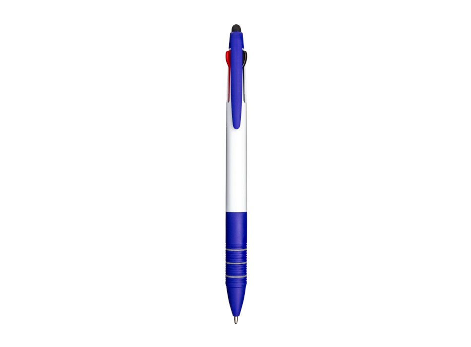 Penna a scatto in plastica con 3 refill dei colori blu, nero e rosso