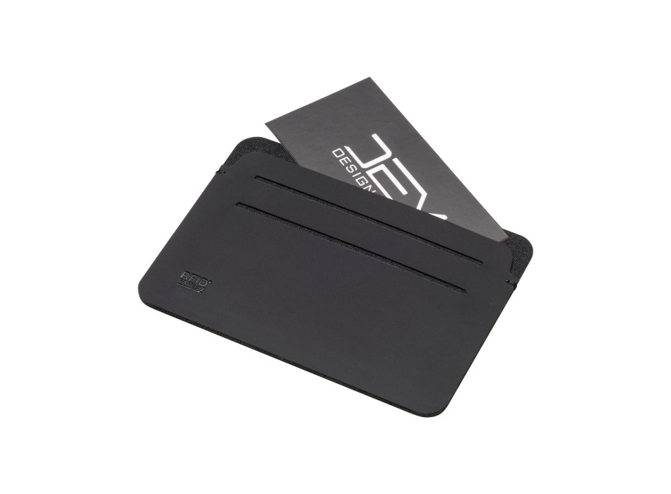 Porta carte anti RFID in soft PU. Con sei compartimenti per carte e logo RFID