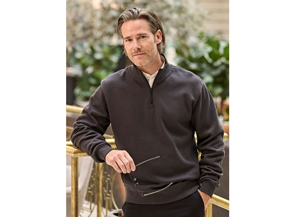 Ribbed Interlock Half Zip