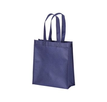 Shopper mini con soffietto in  R-pet 80 g/m2 con soffietto, manici corti