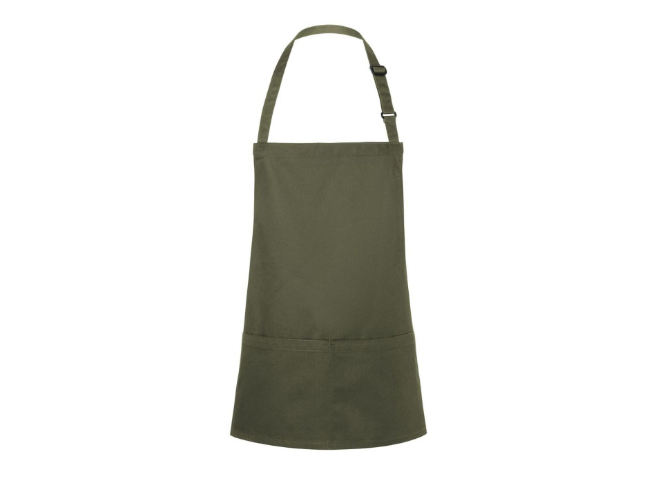 Short Bib Apron Basic With Buckle And Pocket 